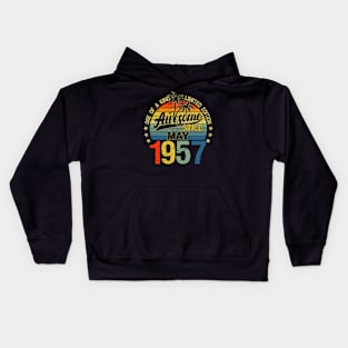 Vintage 65 Years Old May 1957 Decorations 65th Birthday Kids Hoodie